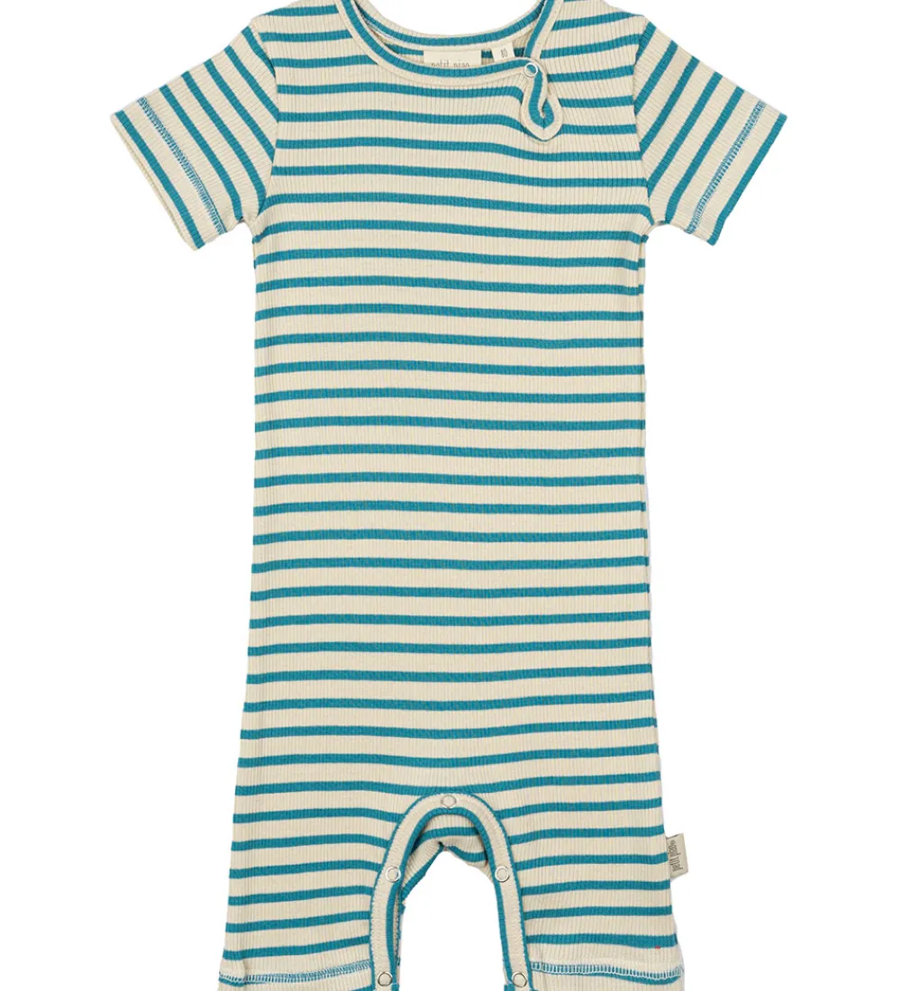 Sommerdragt - Rib - Modal - Turquise/Dark Off White|Petit Piao