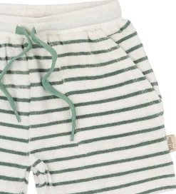 Sweatshorts - Frotté - Pocket - Off white/green|Petit Piao Clearance