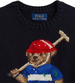 Bluse - Strik - RL Navy m. Bamse|Polo Ralph Lauren Discount