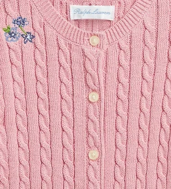 Cardigan - Strik - Tickled Pink m. Blomster|Polo Ralph Lauren Discount