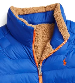 Dynejakke m. Fleece - Vendbar - Brun/Blå m. Or|Polo Ralph Lauren Clearance