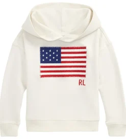 Hættetrøje - Hvid m. Flag|Polo Ralph Lauren Clearance