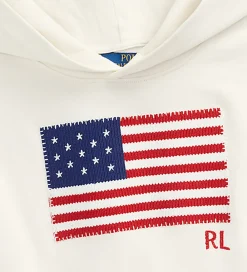 Hættetrøje - Hvid m. Flag|Polo Ralph Lauren Clearance