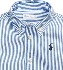 Skjorte - Slim Fit - Blå/Hvidstribet|Polo Ralph Lauren