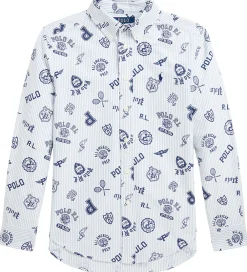 Skjorte - Hvid/Lyseblåstribet m. Navy|Polo Ralph Lauren Hot