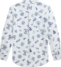 Skjorte - Hvid/Lyseblåstribet m. Navy|Polo Ralph Lauren Hot