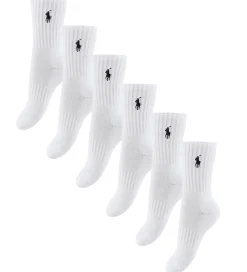 Strømper - 6- pak - Hvid m. Navy|Polo Ralph Lauren Discount