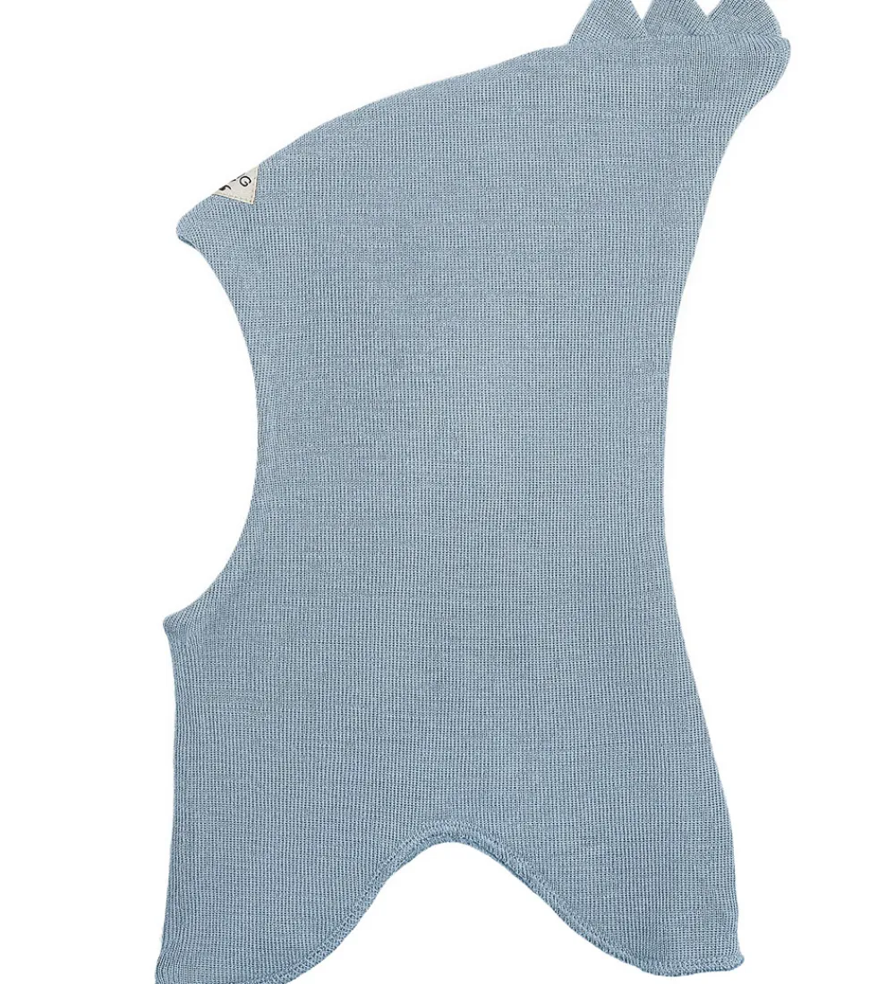 Elefanthue - 2-lags - Uld/Bomuld - Blå m. Takker|Racing Kids Clearance