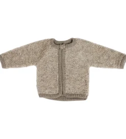 Cardigan m. Lynlås - Uld - Natur Melange|Smallstuff Online