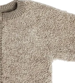Cardigan m. Lynlås - Uld - Natur Melange|Smallstuff Online
