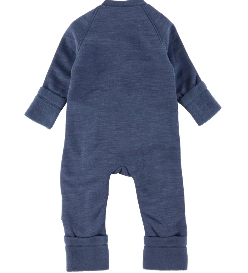 Køredragt m. Lynlåse - Uld - Demin Melange|Smallstuff Online