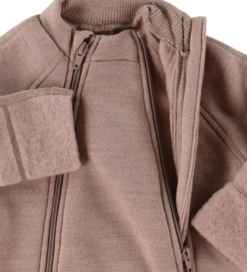 Køredragt m. Lynlåse - Uld - Soft Powder|Smallstuff Online