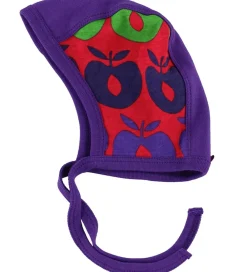 Babyhjelm - Rød/Lilla m. Multi æbler|Småfolk