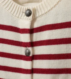 Cardigan - Strik - Off White/Rød|Sofie Schnoor Online