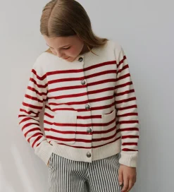 Cardigan - Strik - Off White/Rød|Sofie Schnoor Online