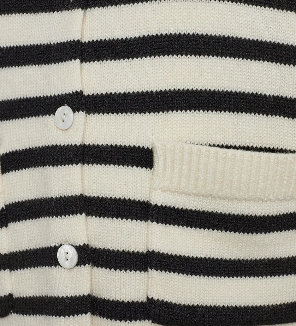 Cardigan - Strik - Off White m. Striber|Sofie Schnoor Discount