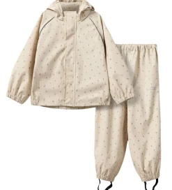 Regntøj - PU - Varask - Sand m. Blomster|Sofie Schnoor Best