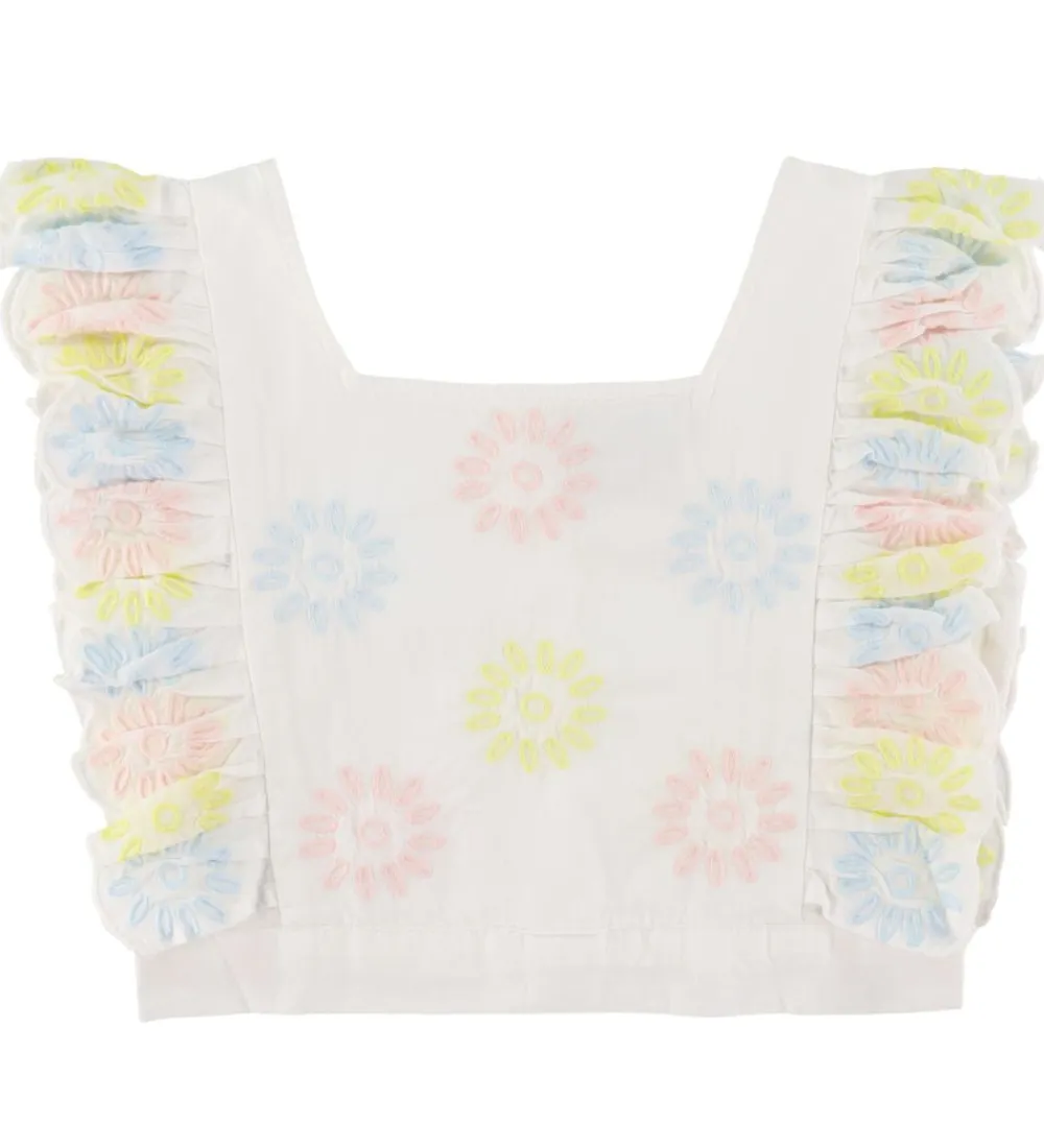 Top - Cropped - Hvid/Pastel m. Blomster|Stella McCartney Kids New