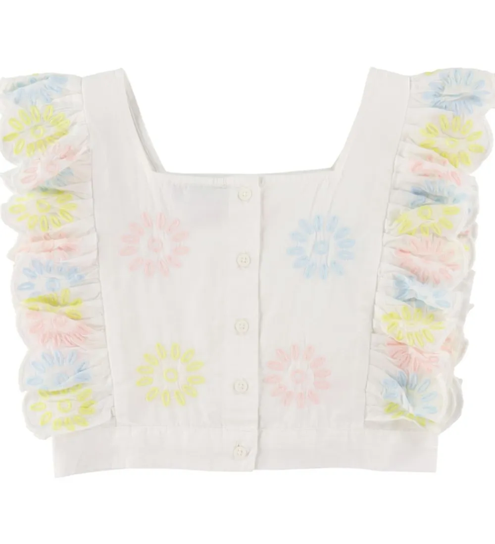 Top - Cropped - Hvid/Pastel m. Blomster|Stella McCartney Kids New