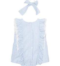 Top/Hårelastik - TnNalani - White Swan Striped m. Glimme|The New Outlet