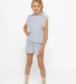 Top/Hårelastik - TnNalani - White Swan Striped m. Glimme|The New Outlet