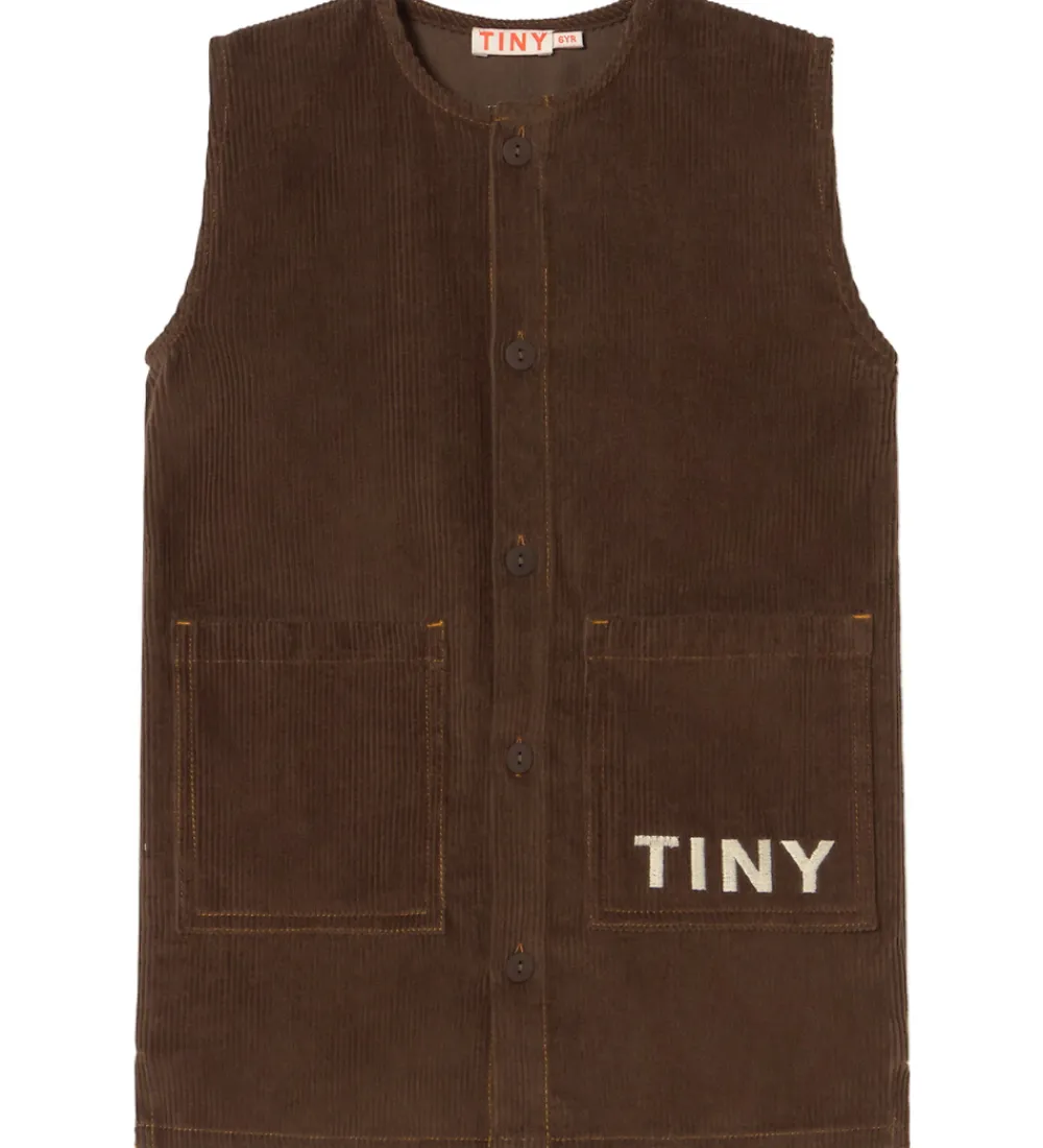 Kjole - Fløjl - Mørkebrun|Tiny Cottons