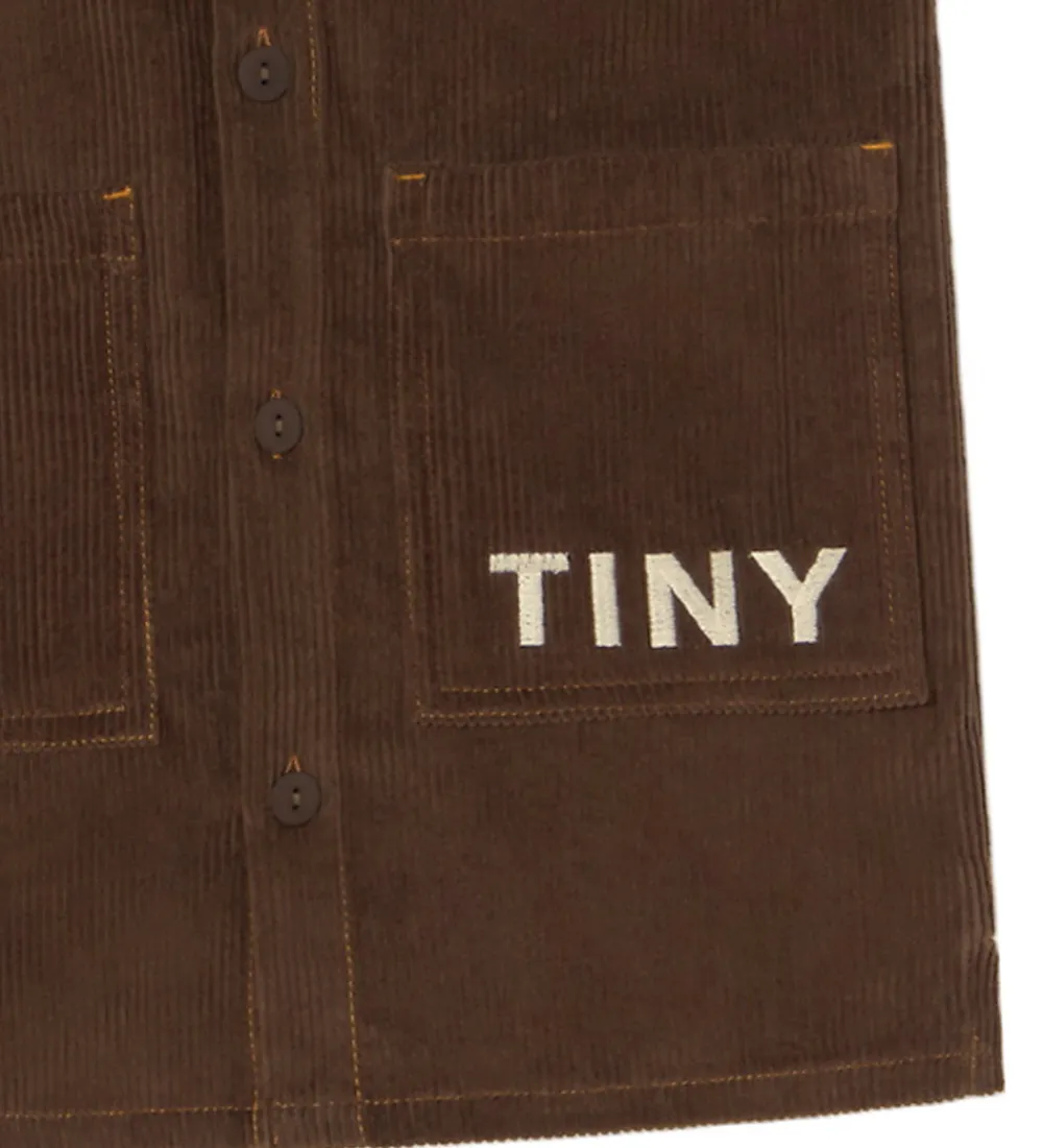 Kjole - Fløjl - Mørkebrun|Tiny Cottons