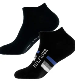 Ankelstrømper - 2-pak - Sort m. Blå|Tommy Hilfiger Clearance