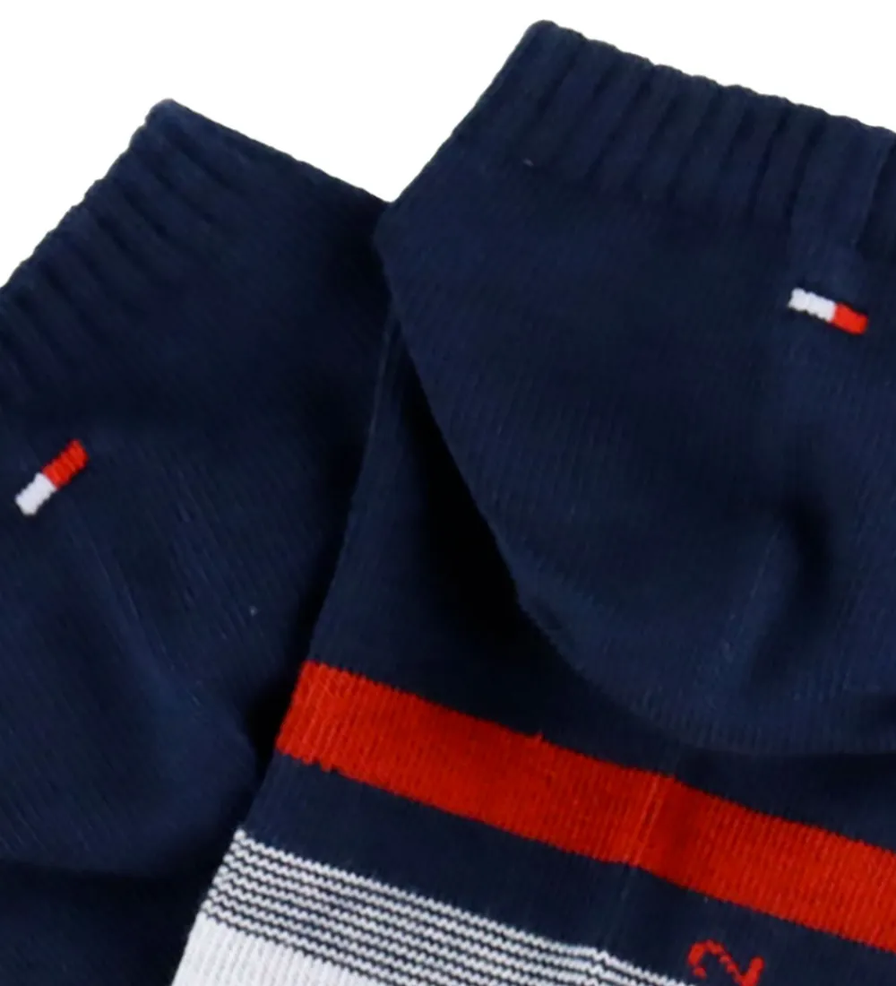 Ankelstrømper - 2-pak - Navy m. Rød|Tommy Hilfiger