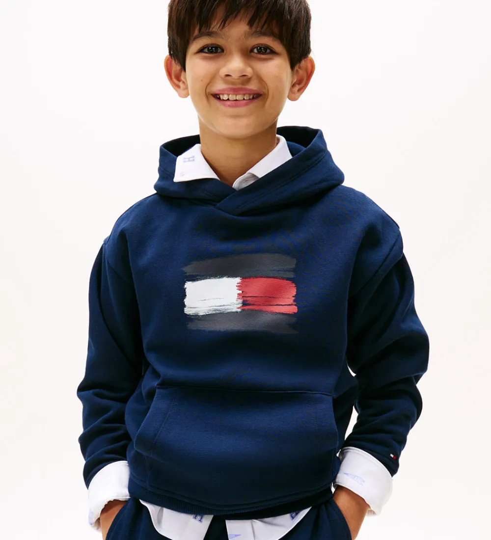 Hættetrøje - Flag - Dark Night Navy|Tommy Hilfiger Sale