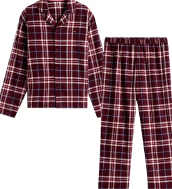 Nattøj - Straight - Tartan Reiker Burgundyred|Tommy Hilfiger Hot