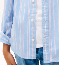 Skjorte - Cloudy Blue m. Hvid/Rød|Tommy Hilfiger New