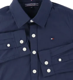 Skjorte - Solid Stretch - Organic - Twilight Navy|Tommy Hilfiger