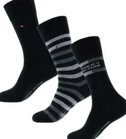 Strømper - 3-pak - Sort m. Grå|Tommy Hilfiger Best
