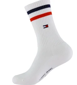 Strømper - 2-pak - Hvid m. Striber|Tommy Hilfiger Online