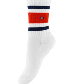 Strømper - 2-pak - Hvid m. Logostriber|Tommy Hilfiger Hot