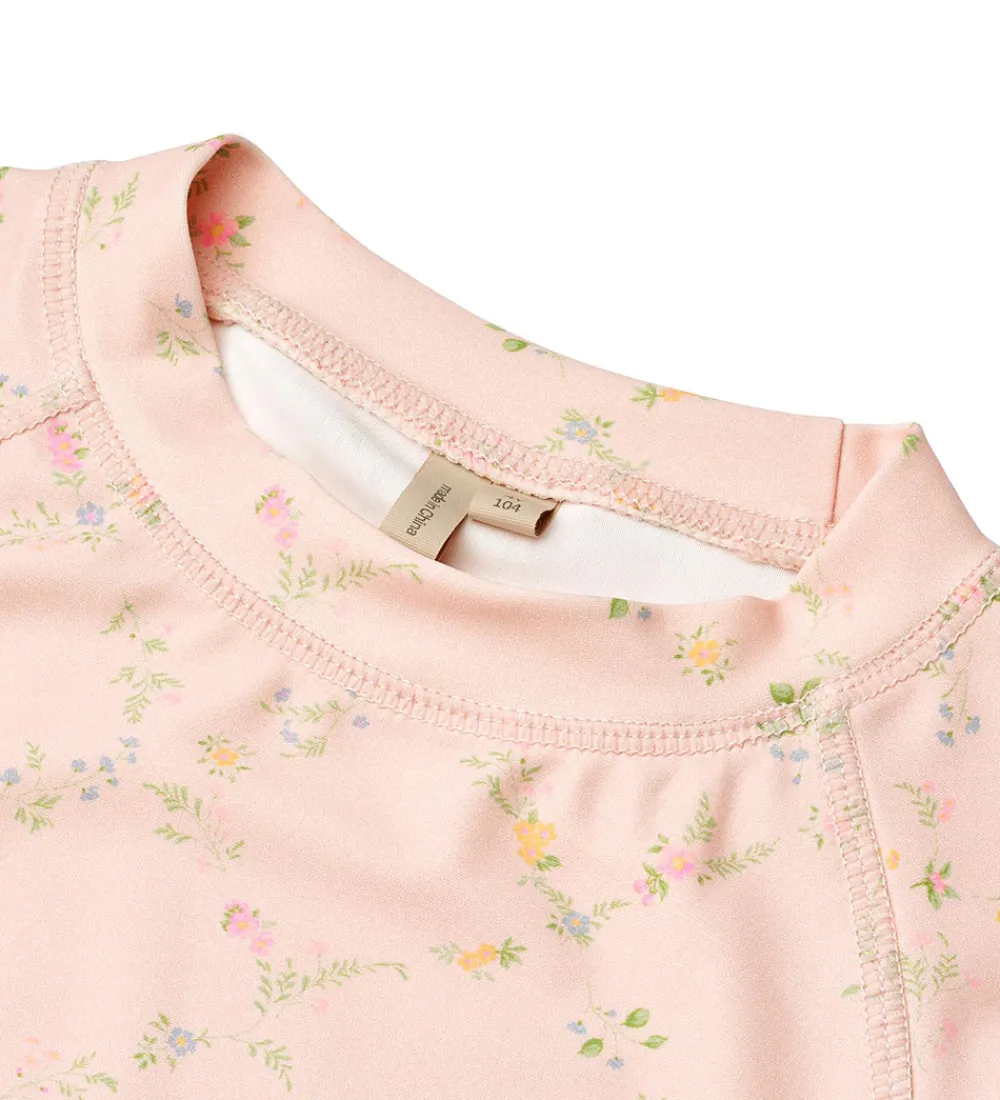 Badebluse - UV40+ - Jackie - Powder Checked Flowers|Wheat Best