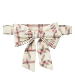Bælte m. Sløjfe - Sonja - Eggshell Check|Wheat Hot