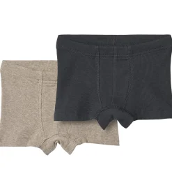 Boxershorts - Rib - 2-pak - Louis - Navy/Beige|Wheat Hot