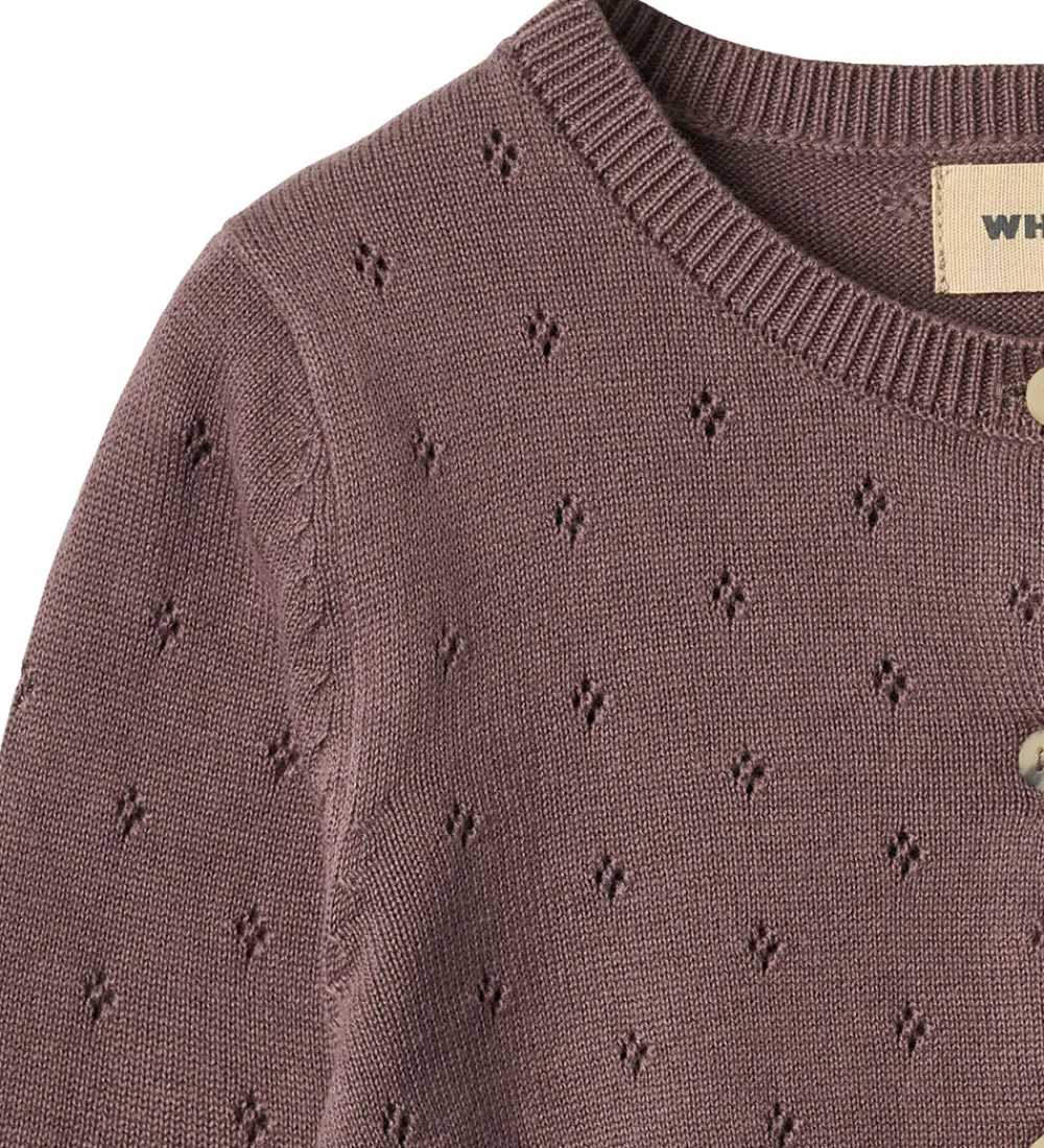 Cardigan - Strik - Maia - Plum|Wheat Clearance