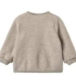 Cardigan - Uldfleece - Kari - Khaki Melange|Wheat New