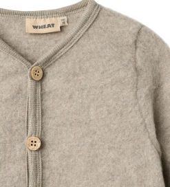 Cardigan - Uldfleece - Kari - Khaki Melange|Wheat New