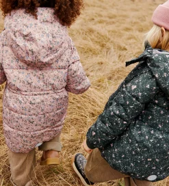 Dynejakke - Yrsa - Rose Powder Flowers|Wheat New