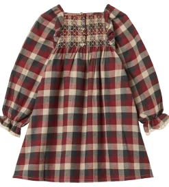 Kjole - Bella - Red Blue Check|Wheat Best
