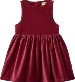 Kjole - Velour - Thelma - Ruby Red|Wheat