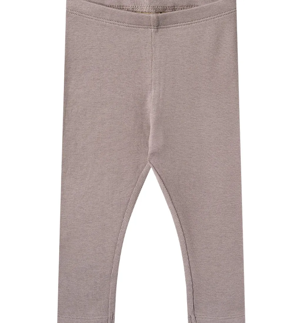 Leggings - Rib - Bomuld/Modal - Maddy - Dusty Purple|Wheat Outlet