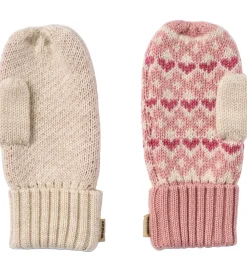 Luffer - Uld - Jacquard - Haansi - Rose m. Hjerter|Wheat Online