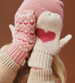 Luffer - Uld - Jacquard - Haansi - Rose m. Hjerter|Wheat Online