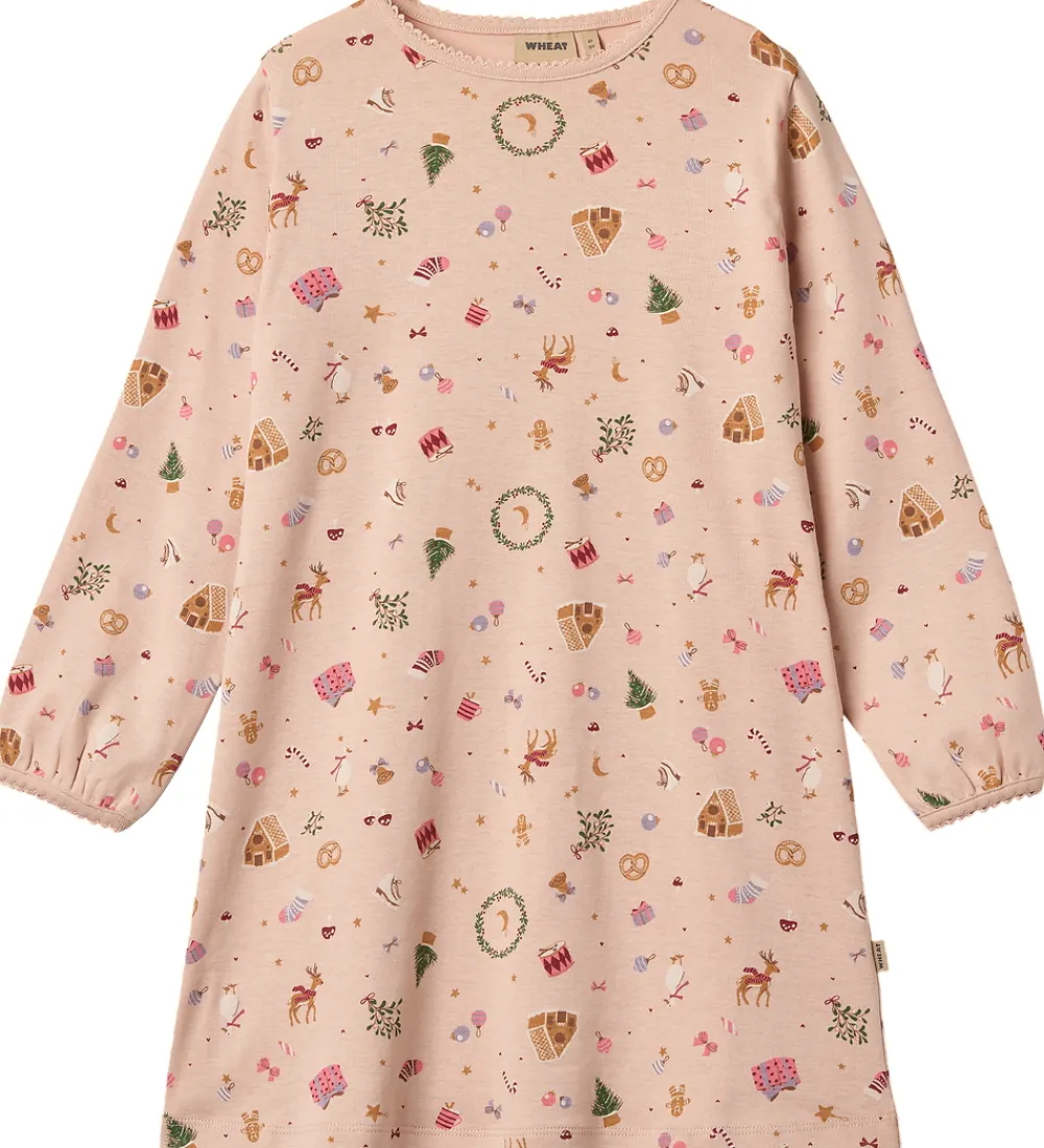 Natkjole - Elinor - Rose Dust Holiday|Wheat Outlet