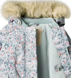 Vinterjakke - Mathilde - Soft Rain Flowers|Wheat